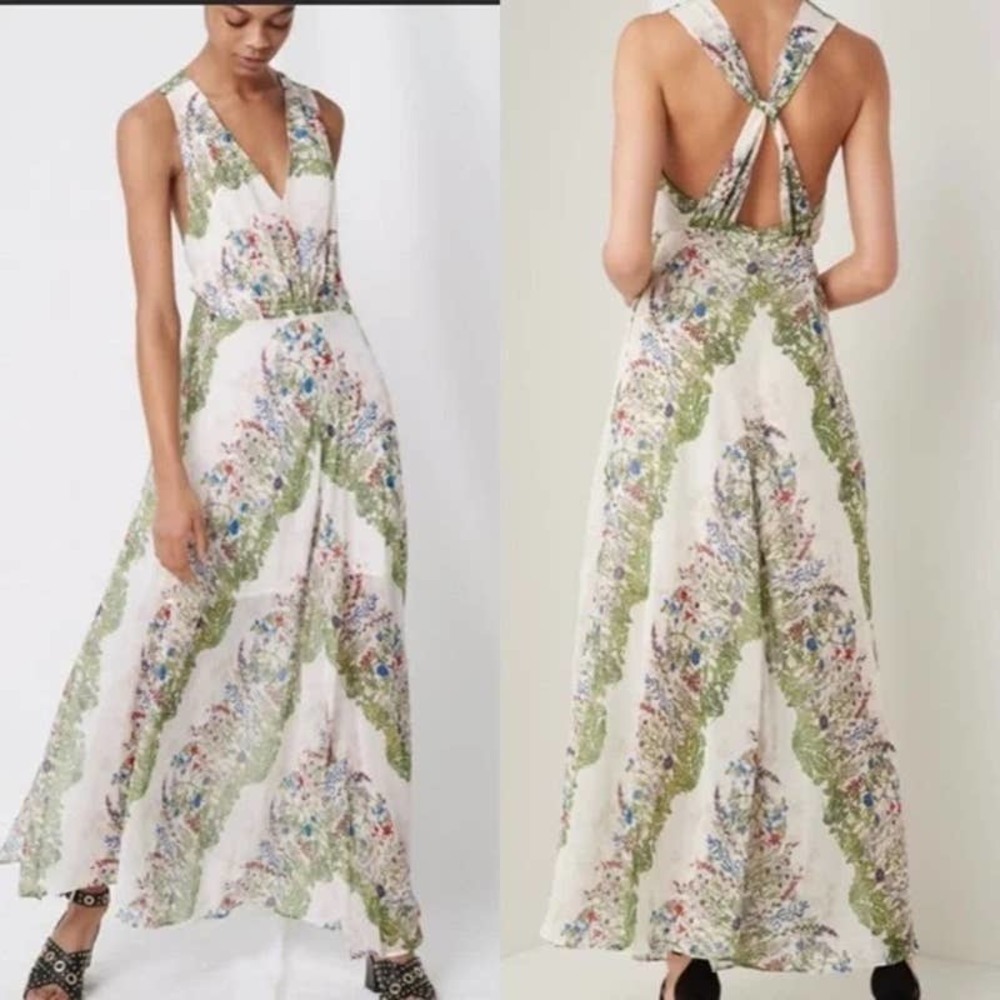 MAJE Rascalle Twist-back Floral-print Crepe De Chine Maxi Dress - 36 / S